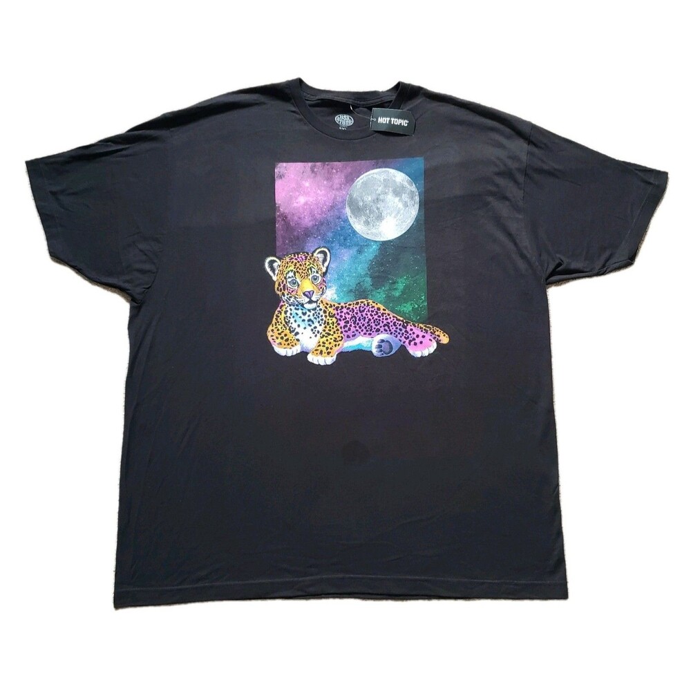 NWT Lisa Frank Rainbow Leopard Sz 3XL Black Unisex T-Shirt READ DESCRIPTION Cat